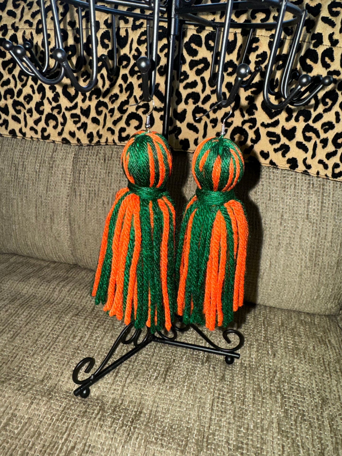 Bold and Beautiful Yarn Tassel Earrings