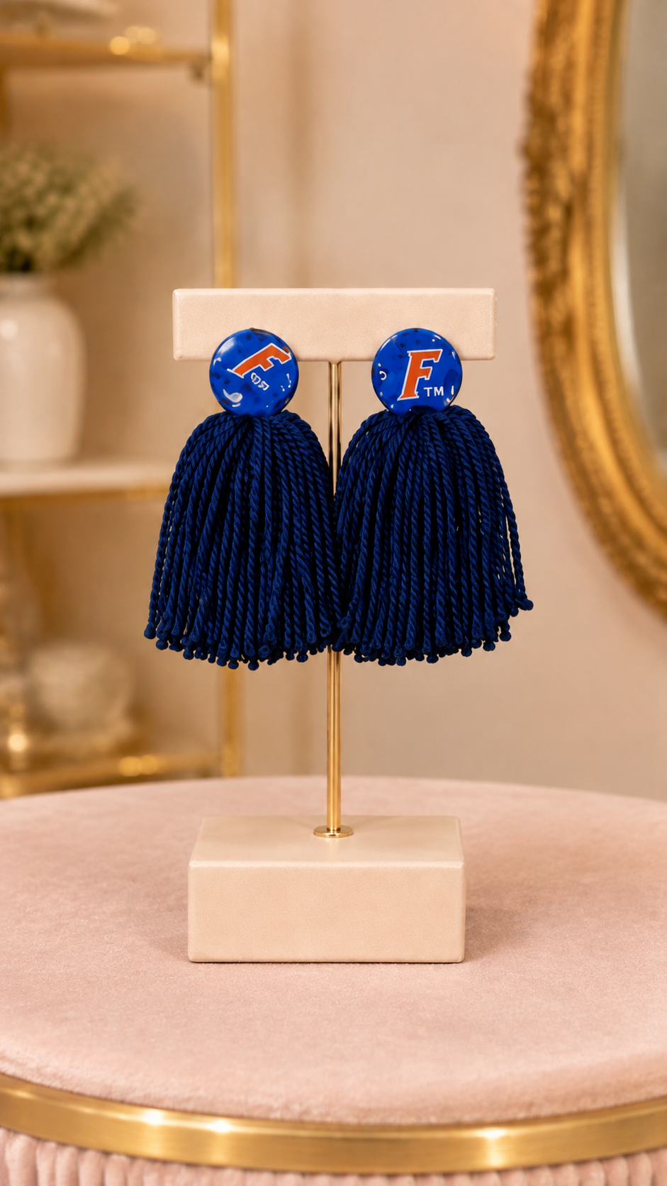 Button Team Tassel Earrings