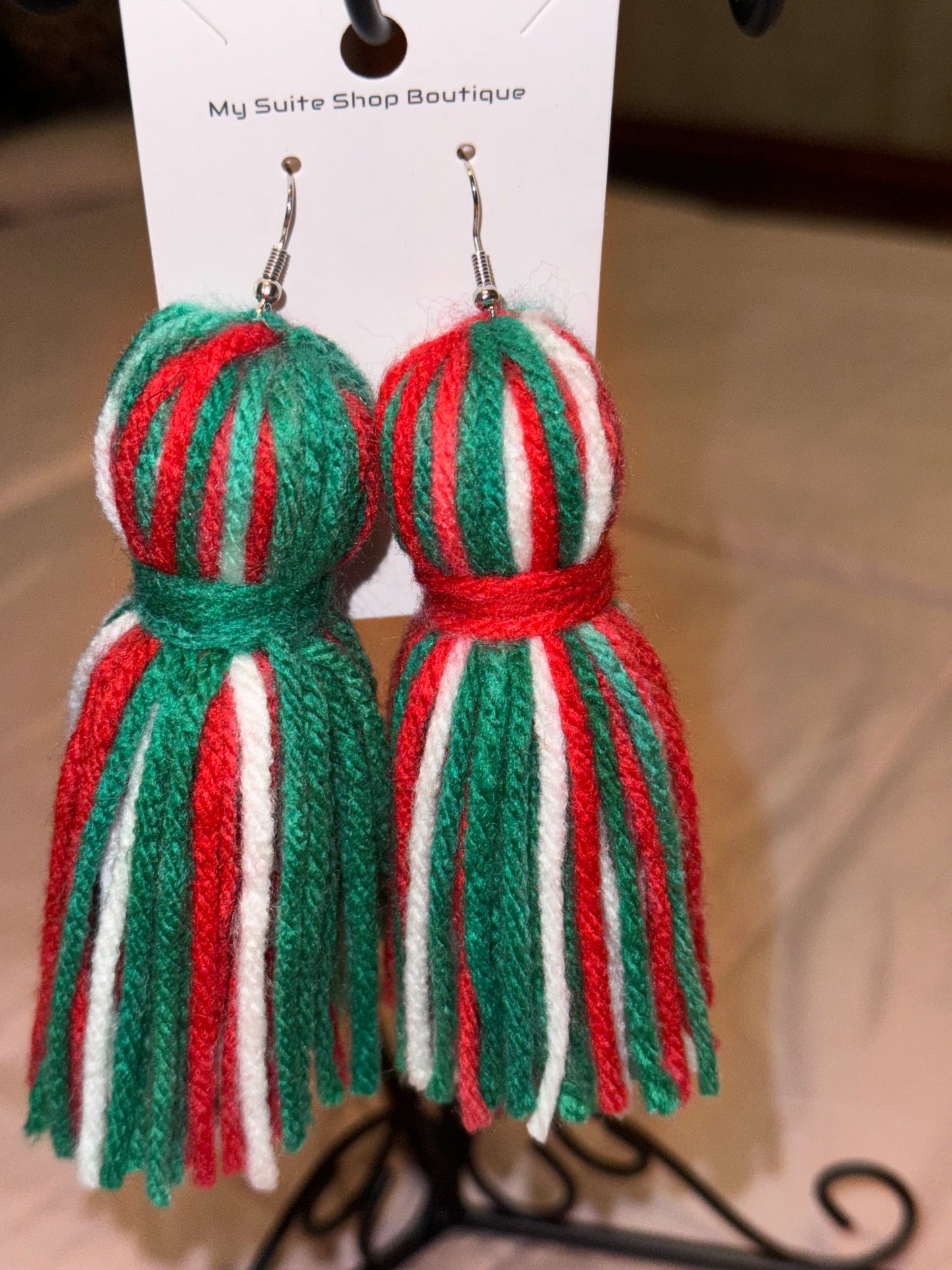 Bold and Beautiful Yarn Tassel Earrings