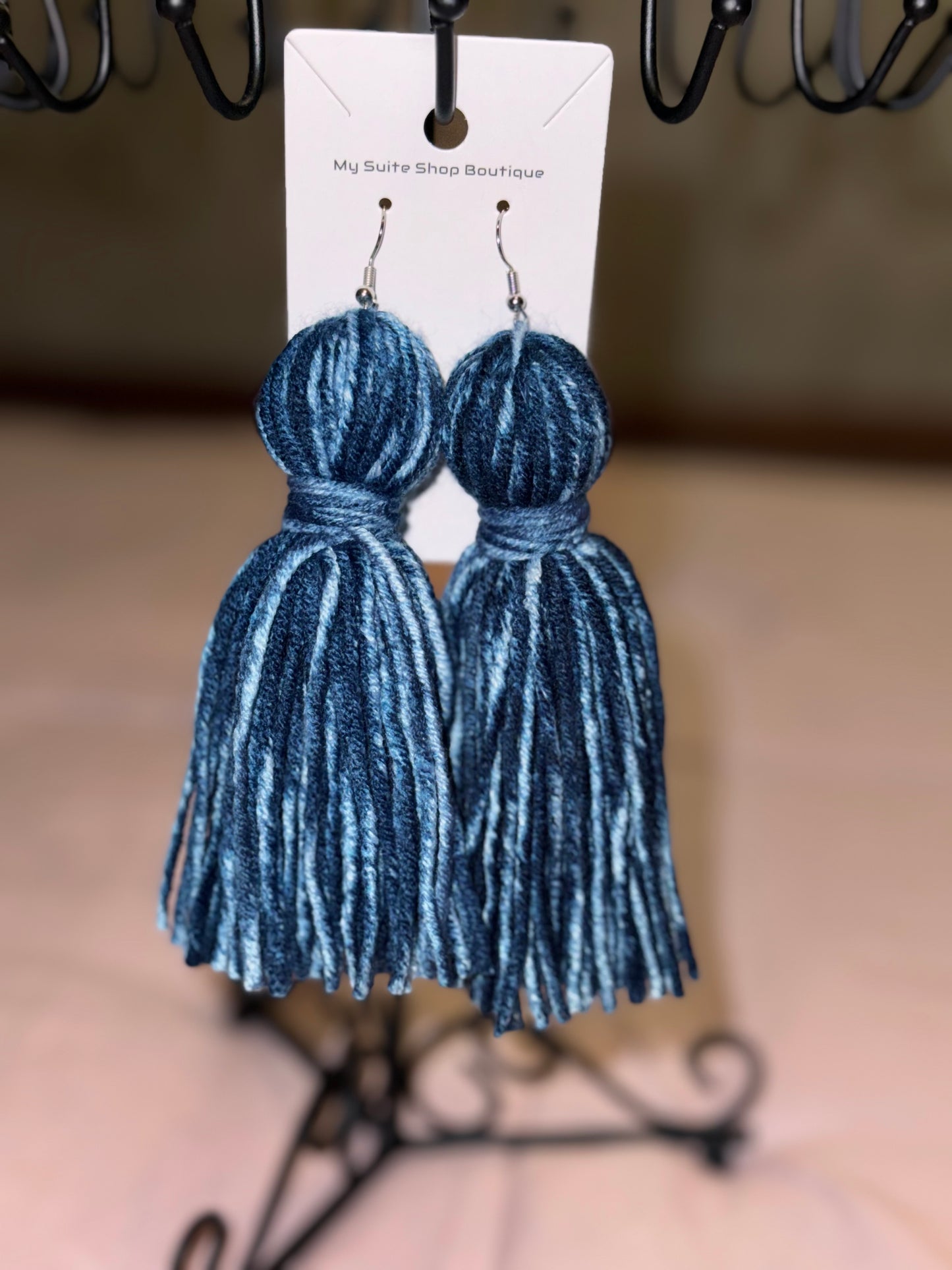 Bold and Beautiful Yarn Tassel Earrings