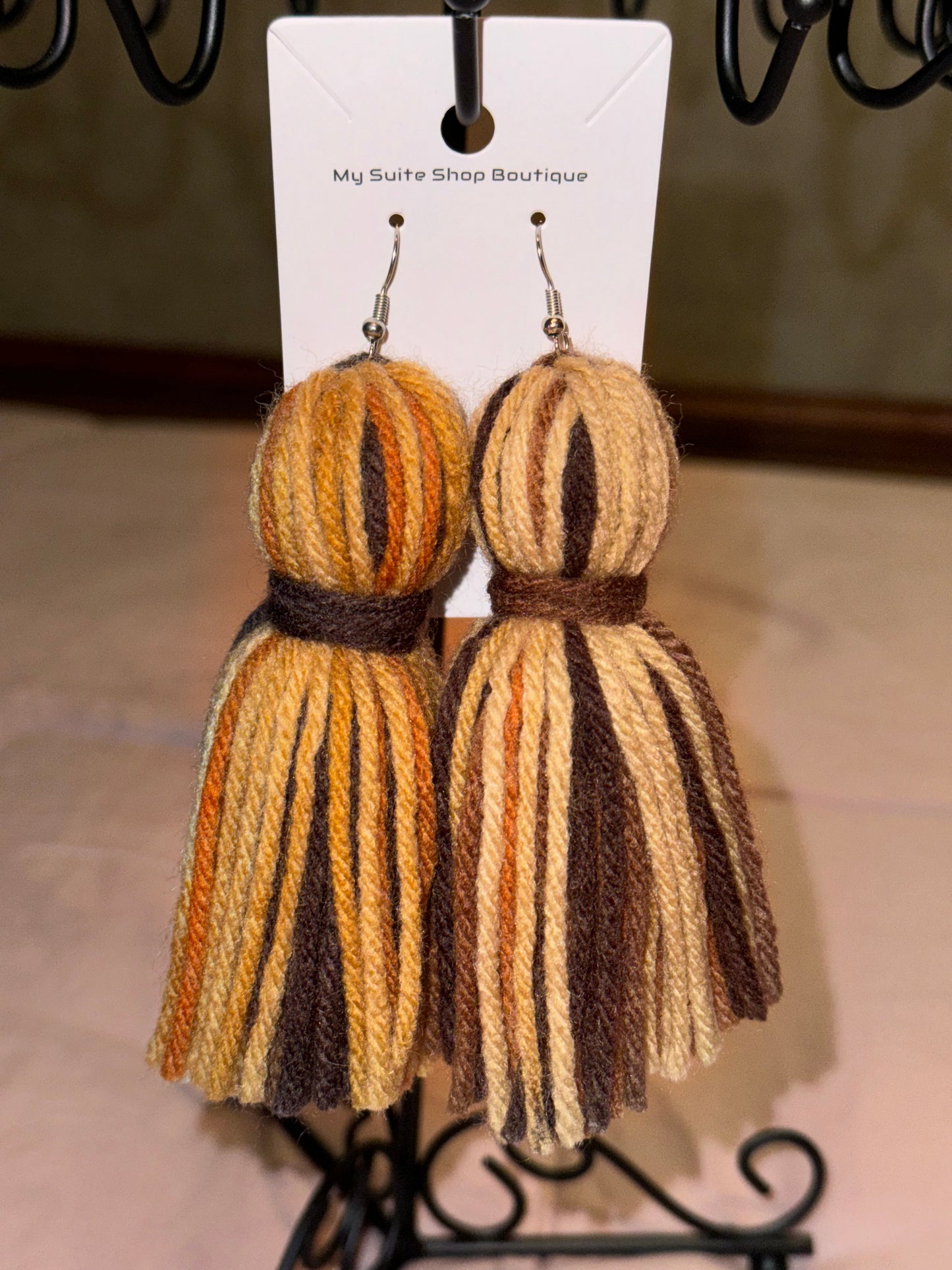 Bold and Beautiful Yarn Tassel Earrings