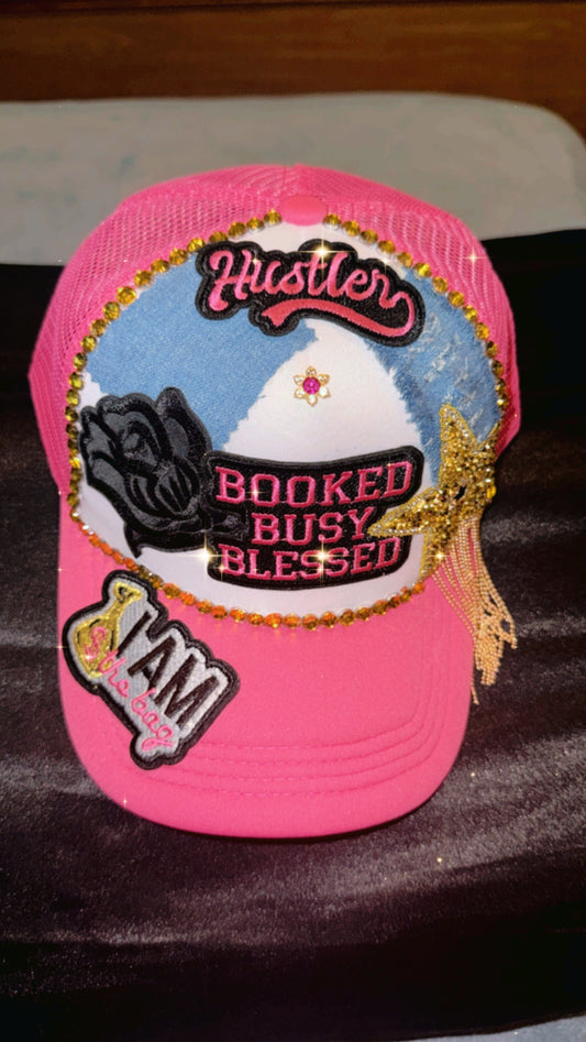 “Booked, Busy and Blessed” Trucker Hat