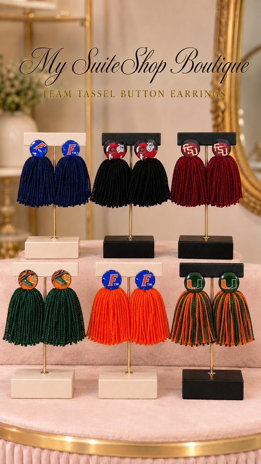 Button Team Tassel Earrings