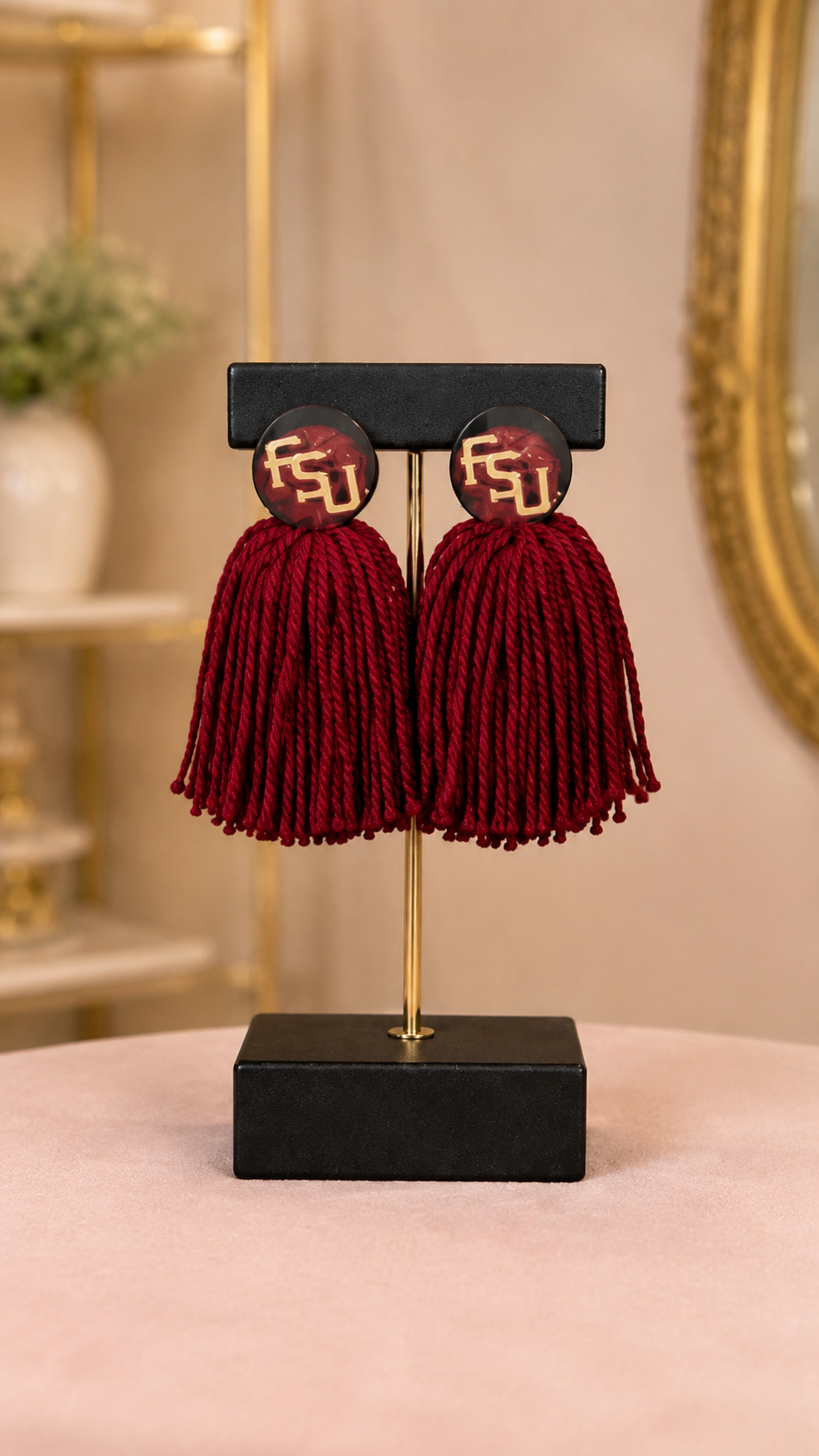 Button Team Tassel Earrings
