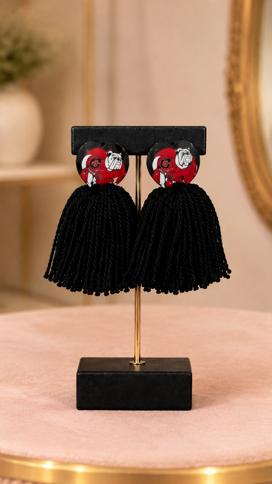 Button Team Tassel Earrings