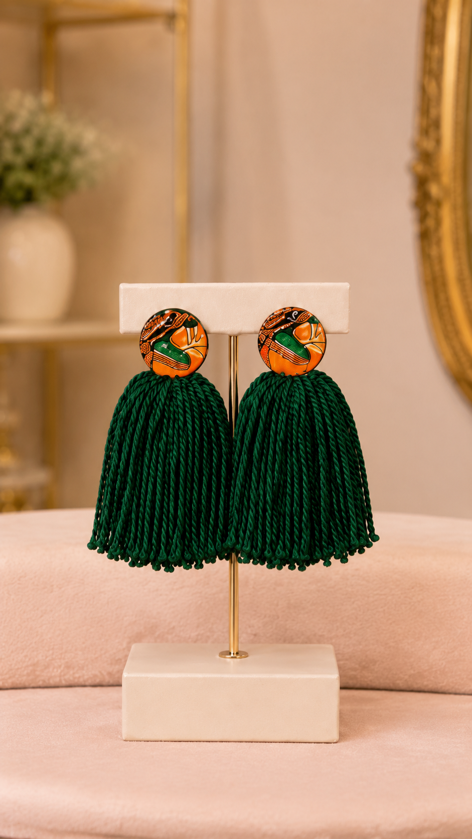 Button Team Tassel Earrings