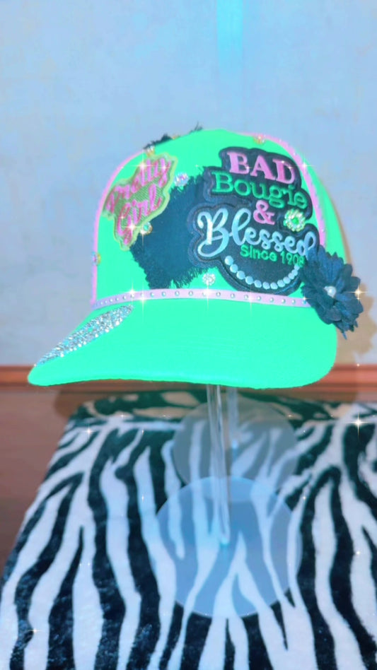 “Bad Bougie & Blessed” Trucker Hat